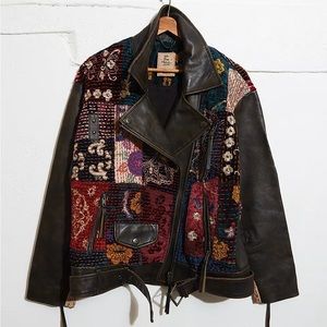 Frankie Pieced Blanket Moto Jacket